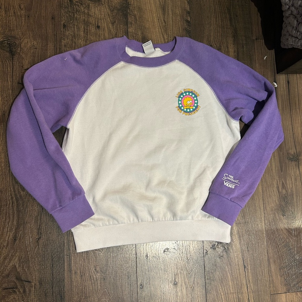 🦋Vans x Simpsons🦋Baseball Tee Style Raglan Graphic Sweatshirt - Picture 3 of 5
